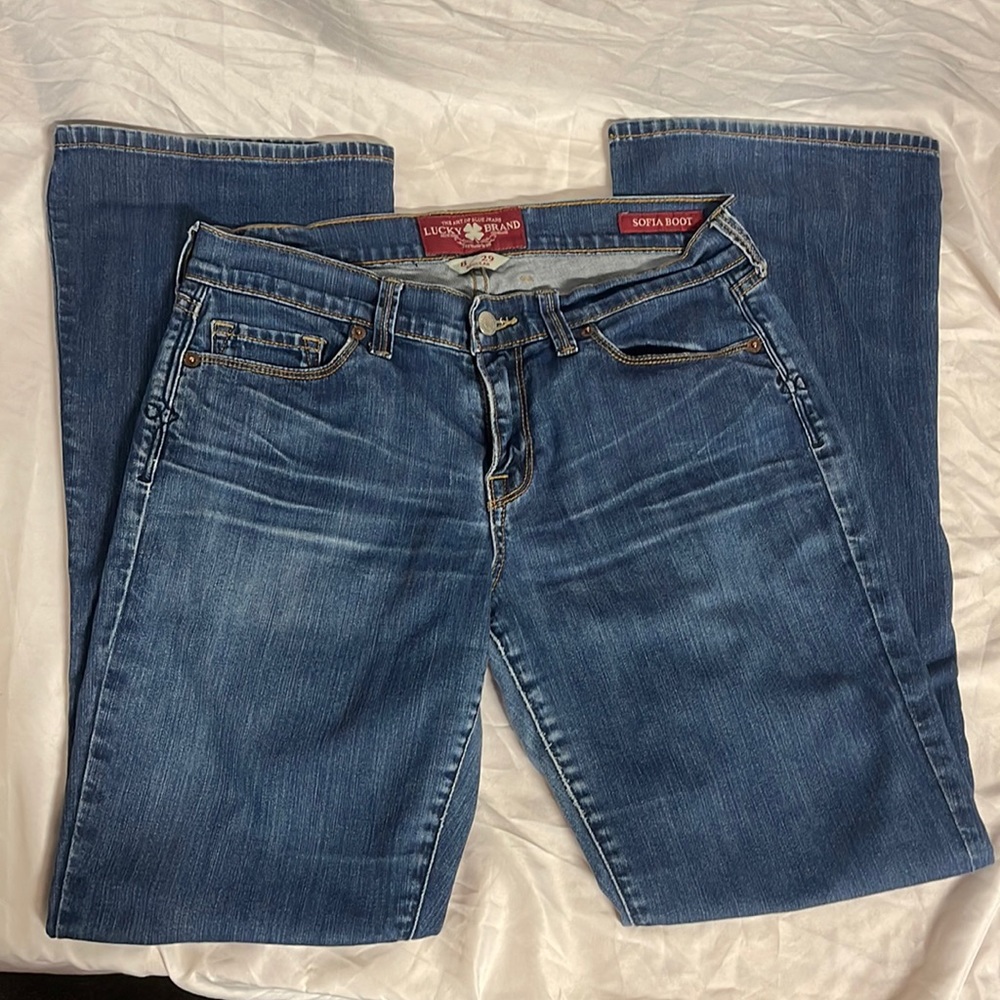 Lucky Brand Sofia Boot blue jeans